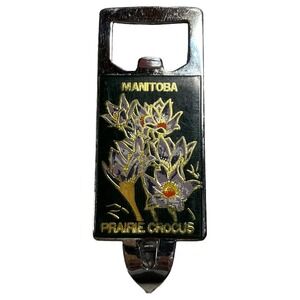 Manitoba Prairie Crocus Bottle Opener Barware Vintage Canada